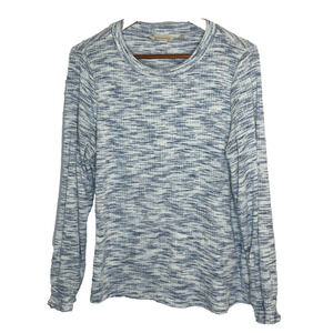 Women's Large Soft Surroundings Soft Ribbed Heathered Blue Long Sleeve Thermal S